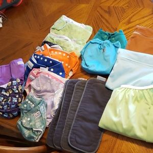 Cloth diaper covers,  Alva liners, diaper bags